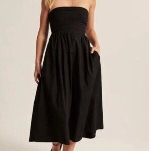 ABERCROMBIE & FITCH Emerson Strapless Maxi Dress Black- XL